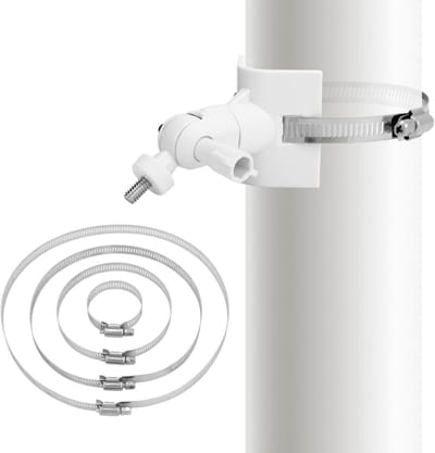 Paalmontage Beugel - Camera Houder - Bevestiging Camera - Verstelbare Diameter - Ø50-200mm - Wit