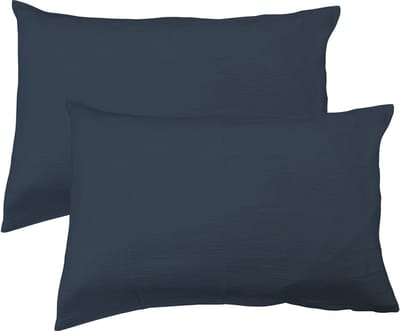 Matt & Rose Set Kussenslopen Pauw Blauw - (2x) 50 x 70 cm - Mousseline Katoen