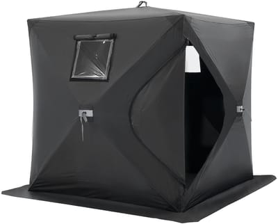 Draagbare ijstent - Pop-up wintertent - IJs vissen - Waterdicht Oxford stof - 15 x 15 m - Zwart