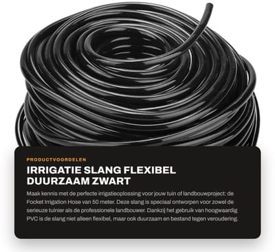 Dailygoods- Irrigatieslang 50 meter - Flexibel - Duurzaam - Verouderingsbestendig - Hoogwaardig PVC - Voor landbouwgebruik - Tuinslang