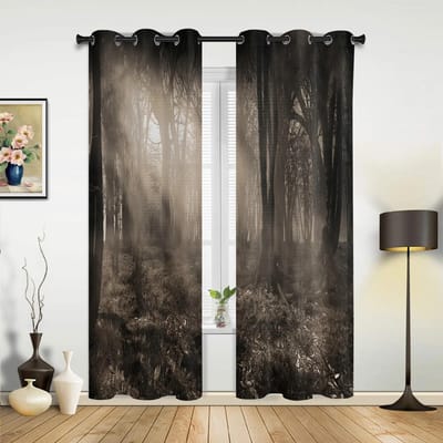 Halloween Architectuur Horror Nacht Gordijnen voor Slaapkamer Woonkamer Draperieën Keuken Kinderkamer Raamgordijn Huisdecoratie 135W x 60H(cm) x1