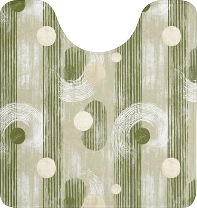 WC mat met uitsparing 55x60 cm - Antislip - Artistiek - Modern - Groen - Toiletmat met uitsnijding - Vloermat - Douchemat - Toilet tapijt - Toiletmatten