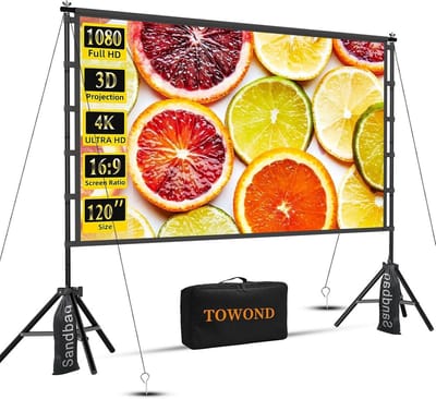 120 inch projectiescherm met standaard - Opvouwbaar en draagbaar voor Home Cinema en Tuin