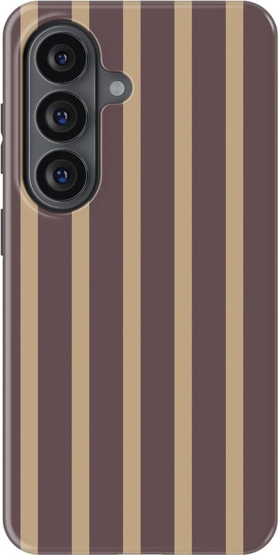 DripCase Gestreept Hoesje Samsung Galaxy S26 | Backcover met Mag | Stripes Motief | Trendy Case Samsung Galaxy S26 met Strepen Velvet Praline