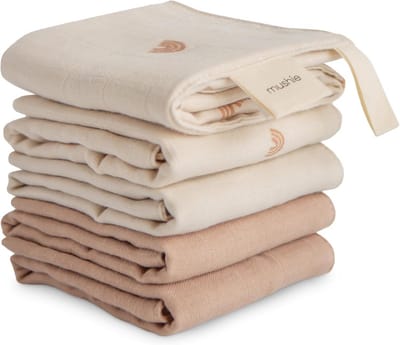 Biologische Katoenen Waslapjes voor Baby's 5-Pack | Zachte Luiendoekjes voor Baden en Schoonmaken
