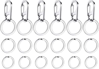 Dailygoody - Hondenpenningclips - ID-tagclips - Eenvoudig in gebruik - Zilverachtig - Duurzame roestvrijstalen ringen - Geschikt voor honden en katten
