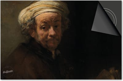 Inductie beschermer 60x60 - afdekplaat inductie mat - Dietrix Kookplaat beschermer - Exclusief - Oude Meesters - Rembrandt van Rijn Zelfportret