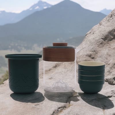 Travel Mountain Theepotset - Vier Vrienden - Reispakket - cadeau geschenkset vrouwen geschenkset mannen