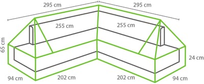 Winza Outdoor Covers - Premium - beschermhoes loungeset plateau 295 - Afmeting : 295/94x295/94x65/24 cm 2 jaar garantie