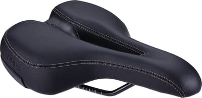 BBB Cycling SoftShape Active - Fietszadel Heren en Dames - E-bike of Stadsfiets Zadel - Fietshouding Rechtop 60° - 265 x 170mm - Zwart – BSD-121