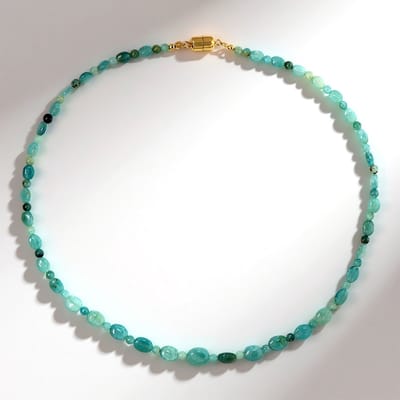 Cavill - Zilveren Halsketting 925 Sterling Zilver - Grandidieriet Edelsteen 74,917 ct - Ovale & Ronde Kralen - Magneetsluiting - Elegante Damesketting