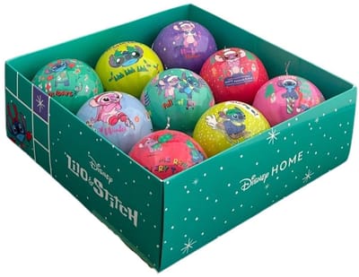 Kurt S. Adler kunststof kerstballen mix - disney stitch 7,5cm multi 9 stuks
