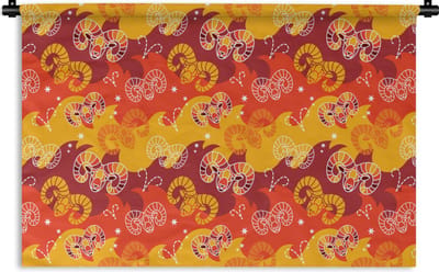 Wandkleed - Wanddoek - Ram - Zodiac - Astrologie - Design - 180x120 cm - Wandtapijt