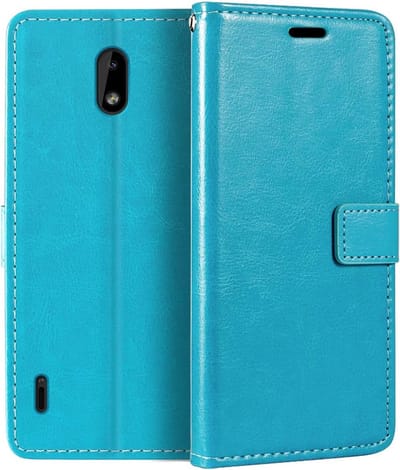 Bookcase Geschikt voor: Nokia 1.3 - Bookcase Turquoise - portemonnee hoesje