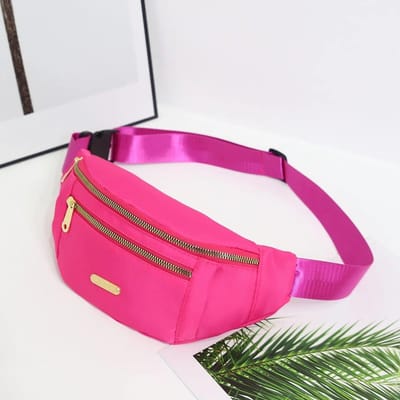 Dames Sport Taille Tas Meerlaags Heuptasje Telefoon Essentials tijdens Buitenactiviteiten Crossbody Portemonnee Sport Borsttas pink