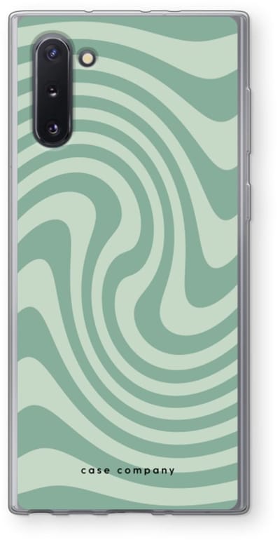 Case Company® - Hoesje geschikt voor Samsung Galaxy Note 10 hoesje - Swirl Groen - Soft Cover Telefoonhoesje - Bescherming aan alle Kanten en Schermrand