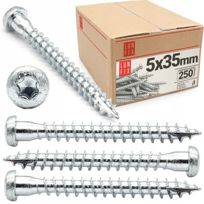 LUN FIX - Ankerschroeven 5x35 voor hoekprofielen - 250 Stuks
