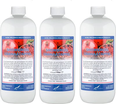Claudius Douchegel Granaatappel 1 liter - set van 3 stuks - Showergel