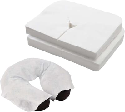 200 Stuks Gezichtssteunen Wit, 40 x 32 cm Gezichtshulp Massage Brackets van Niet-Geweven Stof voor Massagetafels en Behandeltafels, Massage Stoelen en Therapie Stoelen