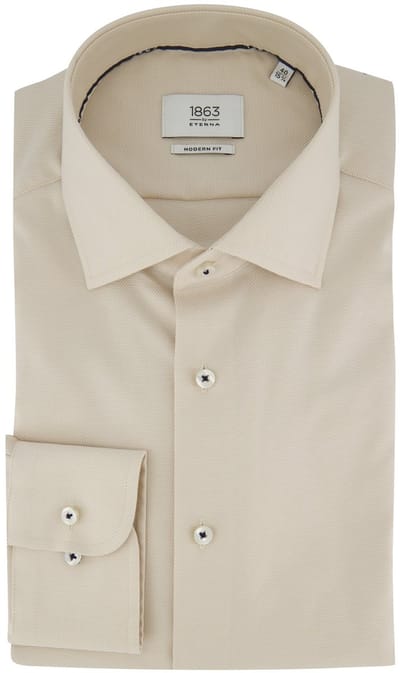 Beige katoenen overhemd Eterna 1863 Modern Fit