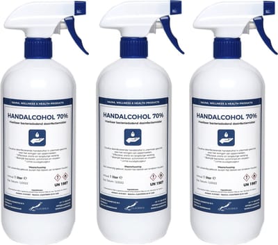 Handalcohol spray 70% - 1 liter met spraykop - 3 stuks