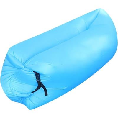 Canapé gonflable, chaise longue gonflable portable imperméable avec coussin confortable, pour le camping, les vacances, la randonnée, la piscine et les fêtes sur la plage One Size bleu clair