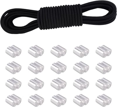 Elastische Tunnelkoord 8 mm x 10 m - Duurzame Rubberband met Aluminium Klemmen voor Kamperen, Varen en Luchtvaart