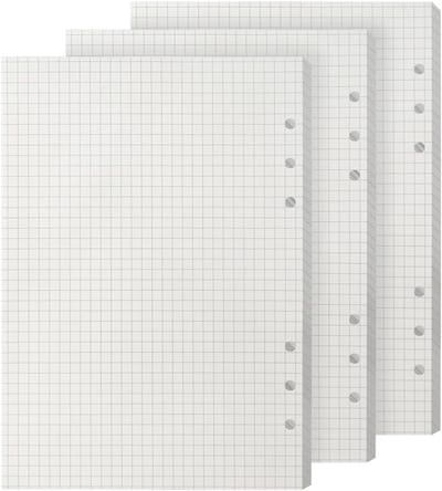 Vullingen voor A5 Ringband - Geruit Papier met 135 Bladen - Herbruikbare Notitiebladen voor Notebooks, Journals en Schetsen