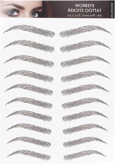 Professionele Waterdichte Wenkbrauw Tattoos Stickers voor Vrouwen - Wenkbrauw Vormgeving en Zorg (Bruin)