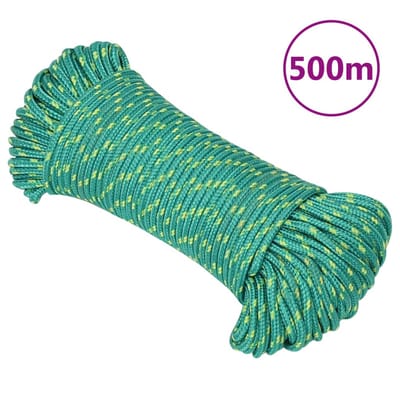 vidaXL Boottouw 5 mm 500 m polypropyleen groen