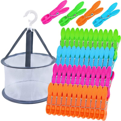 Wasknijpers van kunststof, stevige en antislip wasknijpers, windscherm, strandhanddoekklemmen voor kleding en sokken