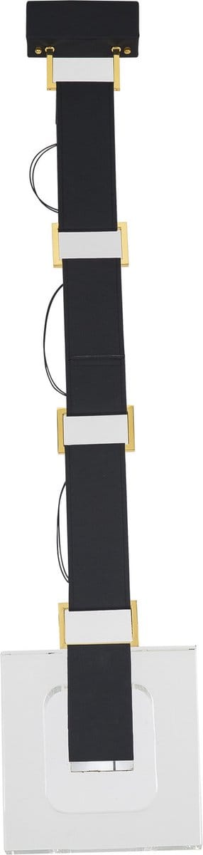 Hanglamp Modern Zwart Met Kristal en Leer - Scaldare Isola