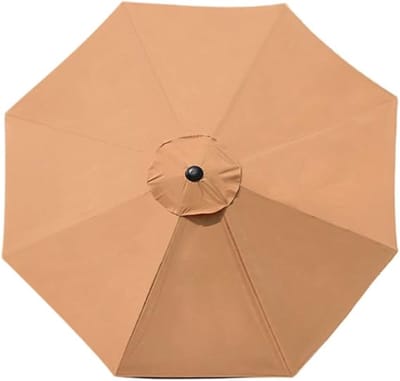 Famanu 8 ribben vervangende parasoldoek voor tuin, terras, tuin, strand, zwembad, markt (alleen luifel), Kaki, Groß