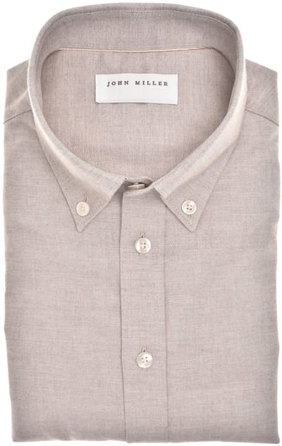 John Miller - Overhemd Lichtbruin John Miller Lichtbruin 5142567