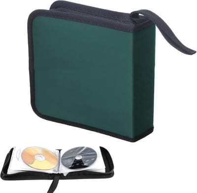 Groene CD-opbergtas voor 40 schijven, ideaal voor CD's en DVD's in auto en huis, compacte opslagoplossing
