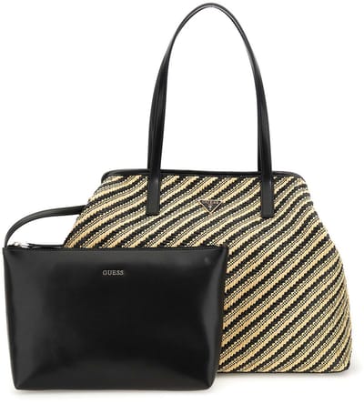 GUESS Shopper Schoudertas Vikky II Two In One Tote Bag Natural / Black Veelkleurig