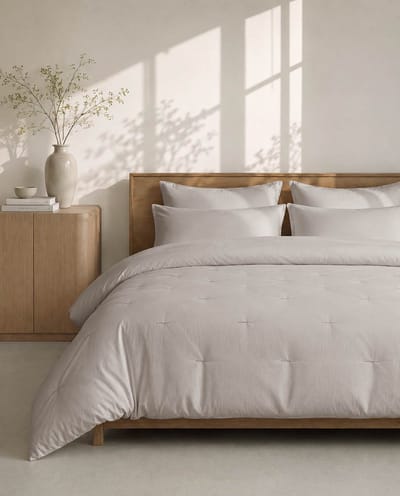 HOOMstyle Wasbaar dekbed zonder overtrek - 200x220 2 persoons met 2x kussensloop - Zand