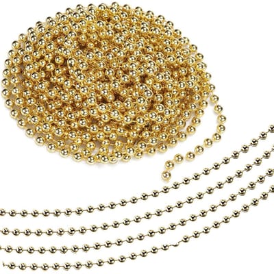 Kerstslinger - Kerstboom - ketting - 2 x - Goudkleur - kralen - guirlande - spoel