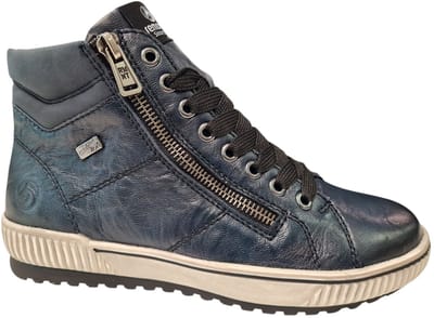Remonte D0772-15 Hoge Veterschoenen Blauw Leer Dames - Blauw - Maat 38