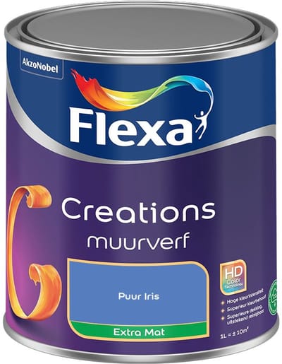 Flexa - Creations Muurverf Extra Mat - Puur Iris - Mengverf - 1 L