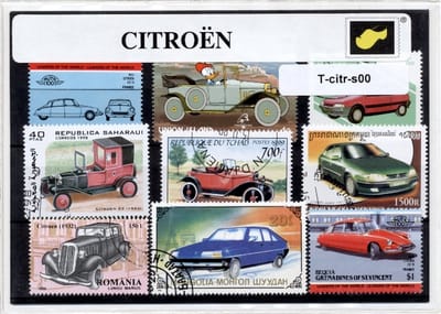 Citroen – Luxe postzegel pakket (A6 formaat) : collectie van verschillende postzegels van Citroen – kan als ansichtkaart in een A6 envelop - authentiek cadeau - kado - geschenk - kaart - automerk - Frans - frankrijk - eend - Type A - 2CV - DS - CX