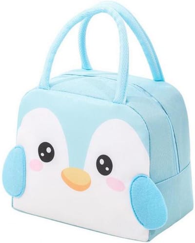 Lunchbag voor Kinderen - Pinguïn - Blauw - Koeltas - Thermo Tas - Lunch Bag - Rits - Jongen - Meisje