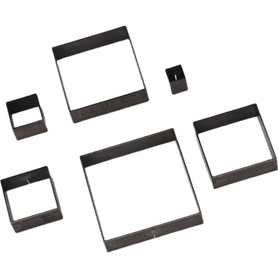 6 Stuks Vierkante Lederen Pons Snijder 5mm 10mm 15mm 20mm 25mm 30mm Zijlengte Legeringsstaal Leer Snijstans Set black
