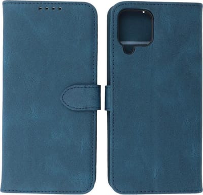 Samsung Galaxy A22 4G Hoesje - Portemonnee Book Case - Kaarthouder & Magneetlipje - Kunstleer - Blauw