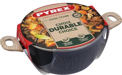 Braadpan met deksel - PYREX - Cook & Care - 24 cm - Anti-aanbaklaag - Geschikt voor inductie - PFAS-vrij