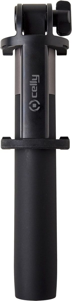 Celly ClickMono Selfiestick - Universele telefoonhouder geschikt voor telefoons tot 6.2" - Bluetooth - Zwart