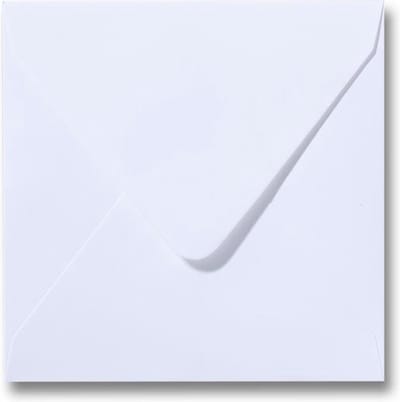 50 Vierkante Enveloppen - 12x12cm - Wit - Gegomde Puntklep Sluiting - 100 grams - 122x122mm