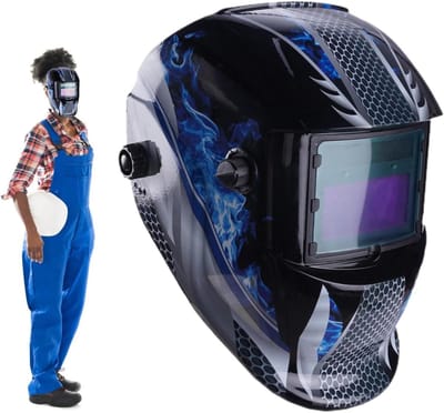 Lasmasker - Automatisch donker - Oogbescherming - Breed kijkscherm - 339 cm - Blauw