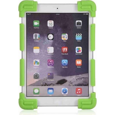 Verstelbare Siliconen Beschermhoes Universeel voor iPad Samsung Lenovo Tablet (Groen 8.9-12 )