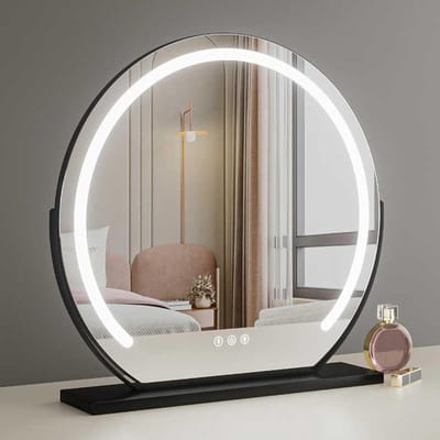 Kaptafel spiegel - Make-up spiegel - Make-up aanbrengen - 360 graden draaibaar - 40 cm - Zwart